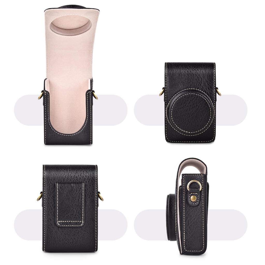 Rieibi Camera Case for Sony Fujifilm Ricoh GR GR LX9 LX10 G7X HS Camera Carrying Bag Cover with Strap Black not ZV1F/ZV1/ X-Half/X-HF1/ IV/GR IIIx/GR