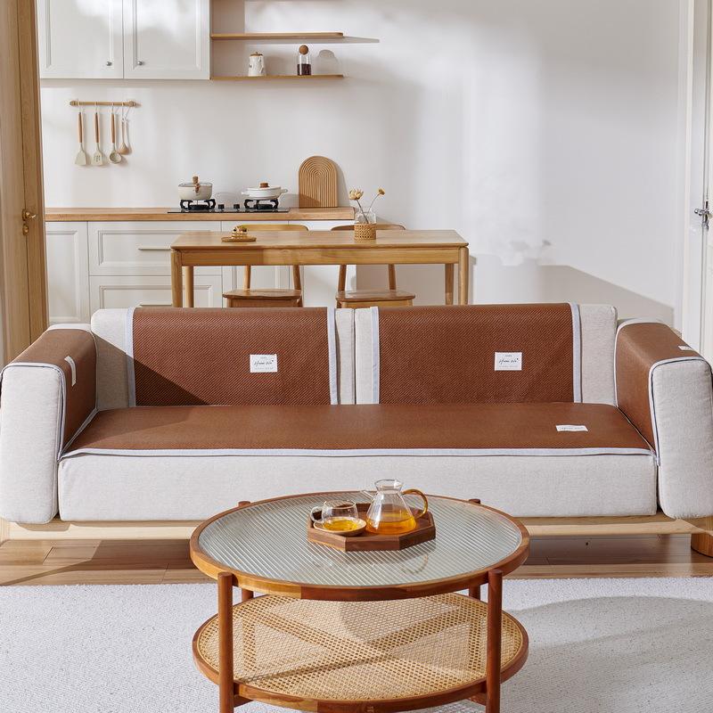 New Cold Feeling Patched Rattan Mat Sofa Cushion Summer Mat Non-slip Sofa Cover Summer Mat Cushion