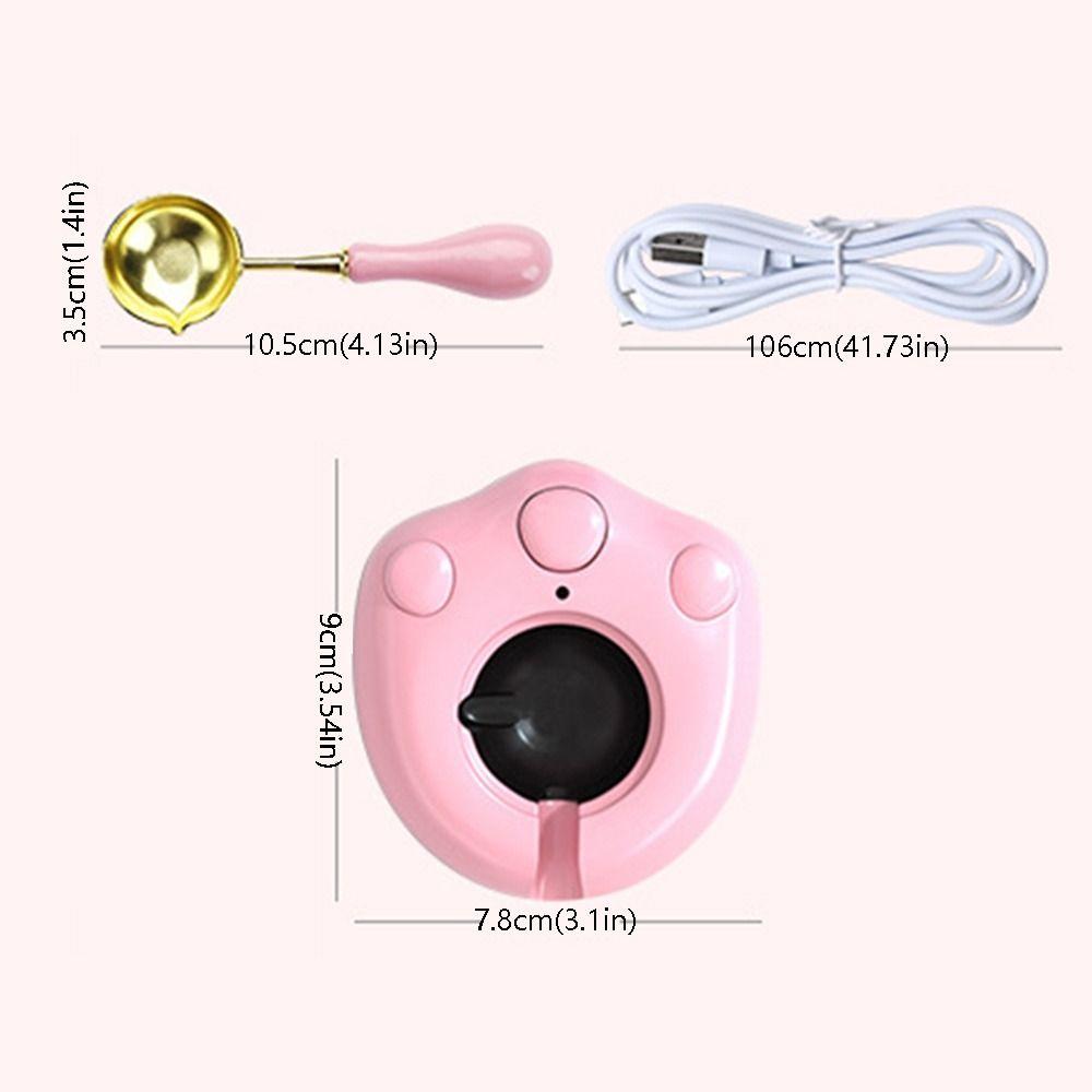 Cat Paw Electric Sealing Wax Furnace DIY Stamp Set Lacquer Stove With Wood Handle Spoon Melting Furnace Heater Wax Bead Stick