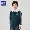 Luomon Boys' Polo Collar Raglan Sweatshirt