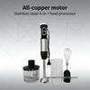 Multi-functional 4-in-1 Stainless Steel Handheld Blender: Electric Processor, Egg Beater, Meat Grinder, Milk Frother.