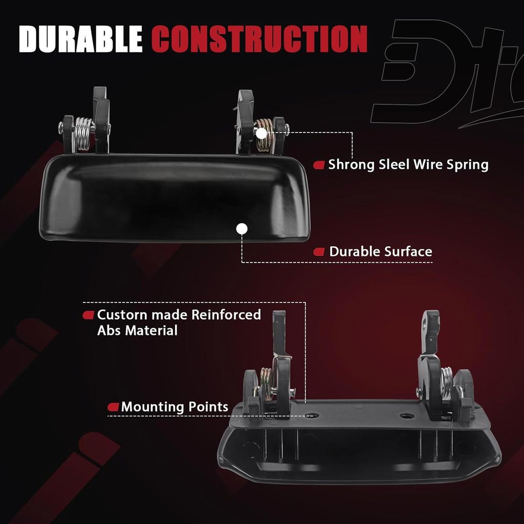 Exterior Door Handle, All Metal Front Outside Left Driver & Right Black Compatible With Ford Mazda Vehicle Ranger B2300 B3000 B4000 1998-2011,