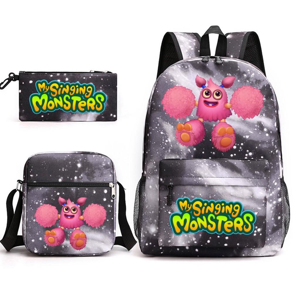 Monster Concert My Singing Monsters Three-Piece Schoolbag Backpack Large Capacity Student Schoolbag