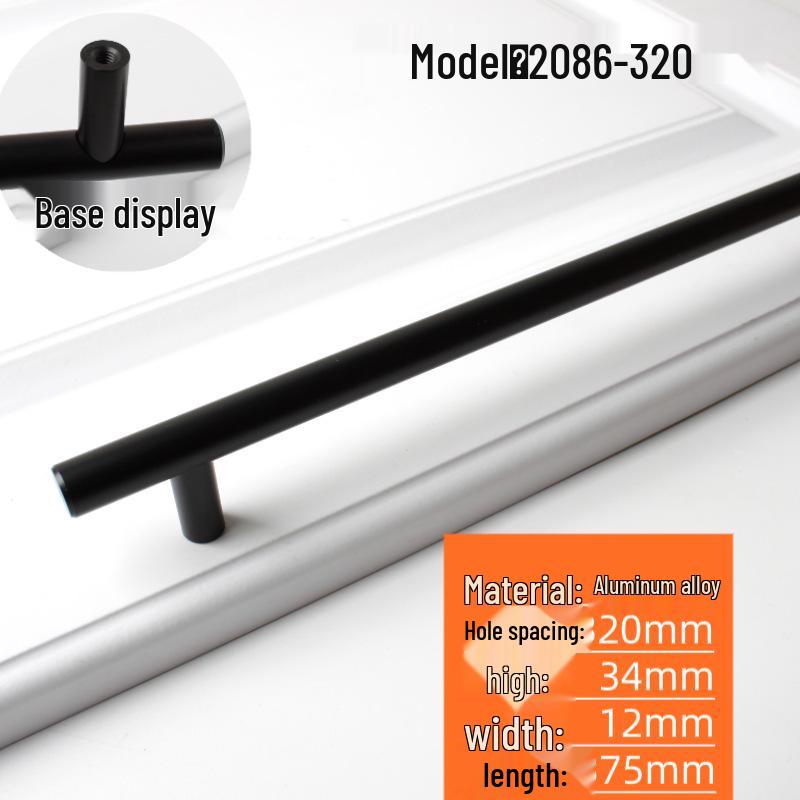 Nordic Minimalist Gold Aluminum Round Bar Handle for Cabinets & Wardrobes