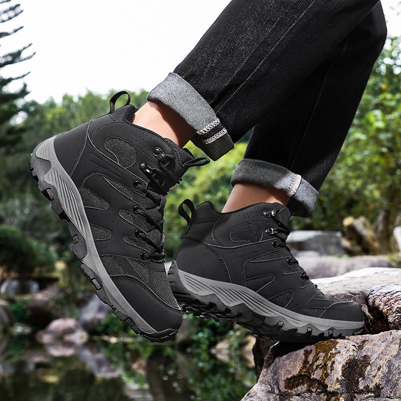 High-top Men's Hiking Shoes Plus Size 39-48 Breathable Casual Trainers Anti-slip Outdoor Sneakers for Trekking Camping