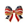 Patriotic Bowknot Lapel Pin for Women Alloy American Flag Styles Brooch for Bags Scarves and Event Outfits