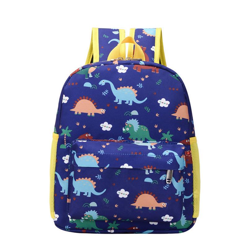 Adorable Cartoon Dinosaur Children's Backpack Soft Nylon Material Perfect For Kids