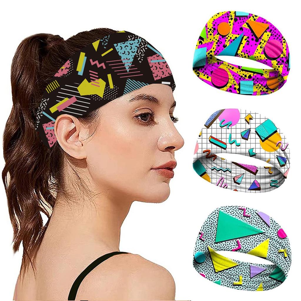 Retro Fashion Print Breathable Sports Headband for Travel, Parties, Yoga, and Running