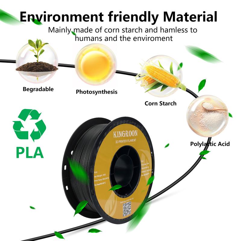 KINGROON 22LBS PETG veya PLA filament 3D Yazıcı Filament 10 Rulo 1KG 1.75MM Çevre Dostu İyi Tokluk Karışık Renk Ücretsiz Kargo