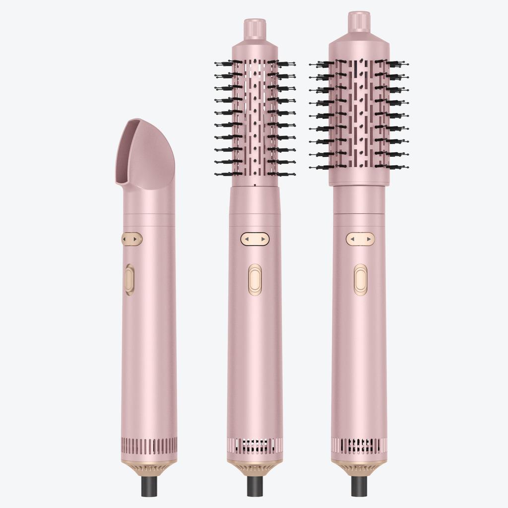 Three In One Multifunctional Left and Right Automatic Straight Roll Hot Air Blowing Comb with Interchangeable Head Hair Dryer
