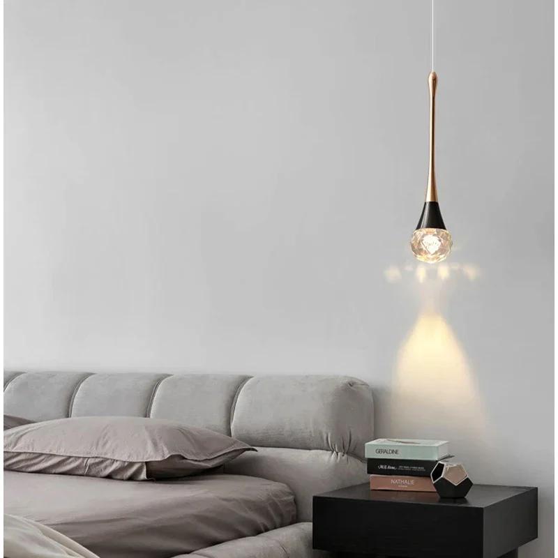 Lamp Diamond Crystal Pendant Light, Mini Ceiling Hanging Light In Gold Finish Prism Crystal Color Changing Led Hanging Light F