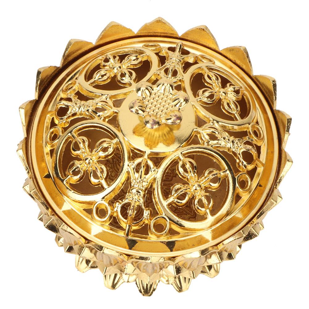 Alloy Craving Censer Incense Burning Flower Base Buddhist Supplies Home Decoration(Golden)