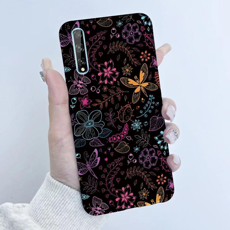 For Huawei Y8p Phone Case Flower Girl Design Soft Silicone TPU Back Housing for Huawei P Smart S Y 8p HuaweiY8p AQM-LX1 Covers