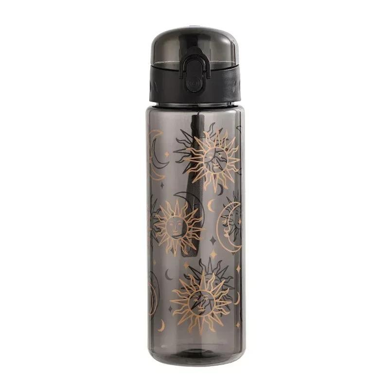 

800ml Large Capacity Sports Transparent Water Bottle Leakproof Flower Plastic Drinking Bottles Outdoor Cycling Hiking Gym Jugs