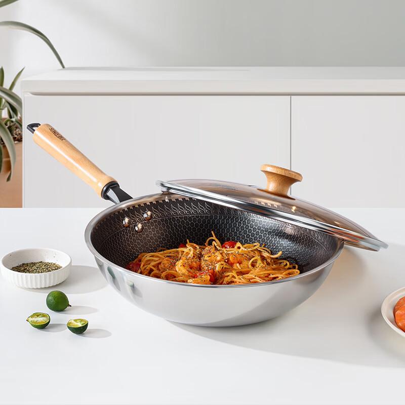Thermos 30cm Etched Stainless Steel Wok