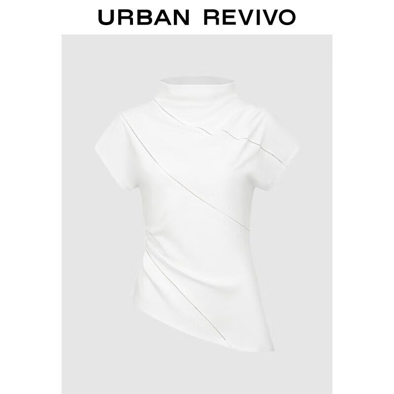 UR Women s Hollow Irregular Pleated T-shirt M
