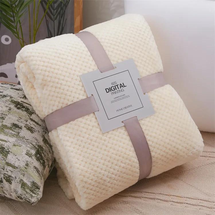 Thicken Solid Throw Blanket Fluffy Plaid Sofa Blankets King Size Coral Fleece Bedspread For Kids Pet Home Travel Textile
