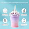 2-In-1 Collapsible Silicone Ice Ball Cup Reusable Portable Ice Sphere Mold With Straw Lid For Coffee Juice Drinks