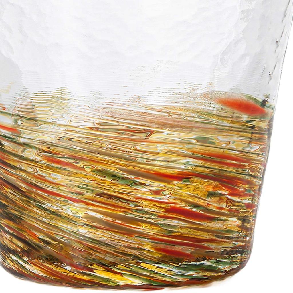 Aderia Glassware Six Colors Mountain Gift Made in Tohoku Mutsu Nature Motif Blown Traditional Glass Art Birthday Wedding Couple Gift (ADERIA) [Tsugaru