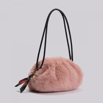Pink Fur Clutch Crossbody Bag  Lala2f136 