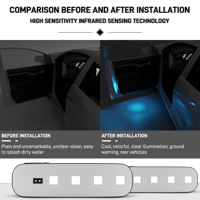 Led Welcome Light Car Door Light USB Rechargeable Wireless Induction Night Light Auto Door Emergency Lighting Signal Lamp