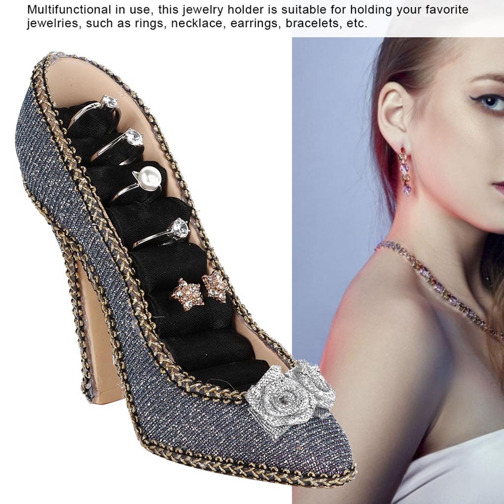 Jewelry Holder Dress Shoe Model Necklace Earring Bracelet Ring Hang Display Stand (High Heel)