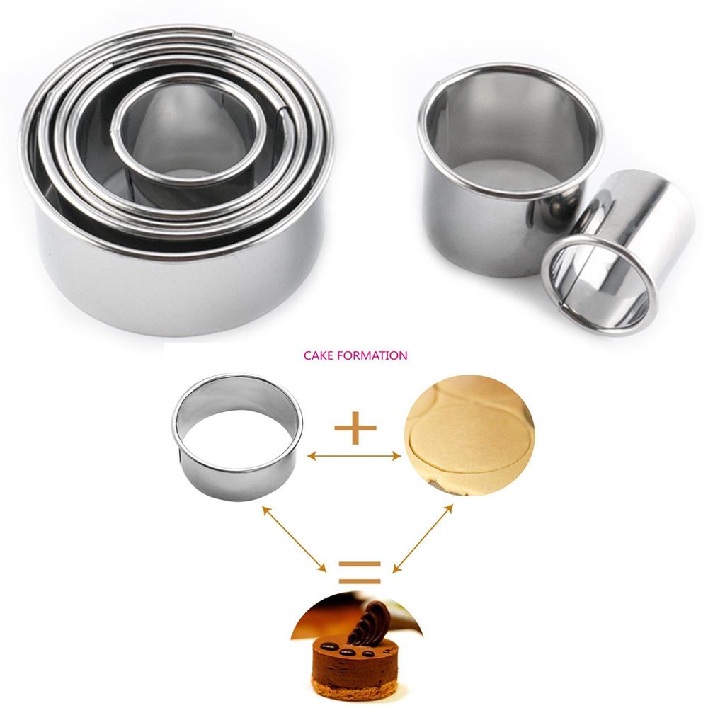 Stainless Steel Cookie Cutter Set, Round Metal Cake Decorations Tools,Baking Molds for Making Tiramisu,Mousse,Etc, 14 Pcs