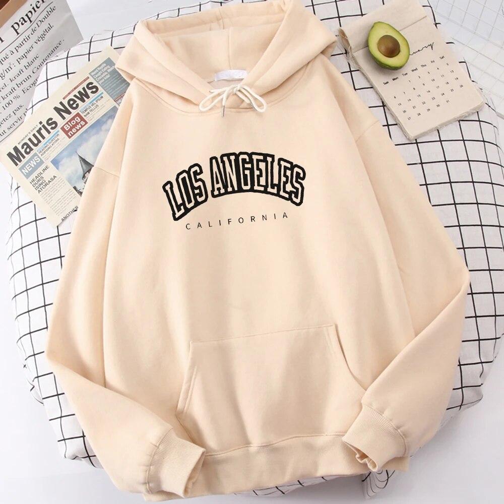 

Women Long Sleeve Hoodie Los Angeles California Letter Print Hoodies Sport Spiritual Clothing Vintage Soft Hoodie