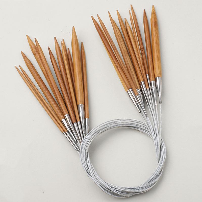 Bamboo Steel Circular & Straight Knitting Needles for Sweaters, Scarves, & Sleeves
