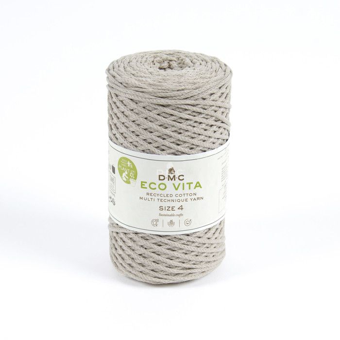 Fil Coton Recyclé Eco Vita 4mm 250g Col. 131 gris