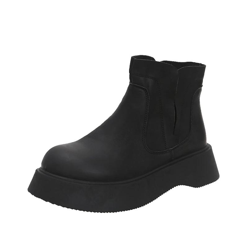 2024 Zima Ženy Krátké Plyšové Teplé Sněhule Běžné Boty Nové Semišové Kožešiny Chelsea Kotníkové boty Ploché Platforma Dámské Boty Botas