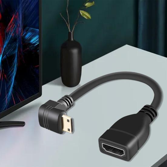 HDMI-compatible Extension Cable 20cm 90-Degree Right Angle Type PVC Male To Female Adapter Cord for TV