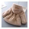 Winter Girls Coat Warm Mink Fur Padded Thickened Long Sleeve Hooded Coats Baby Kids Children Jacket Outerwear
