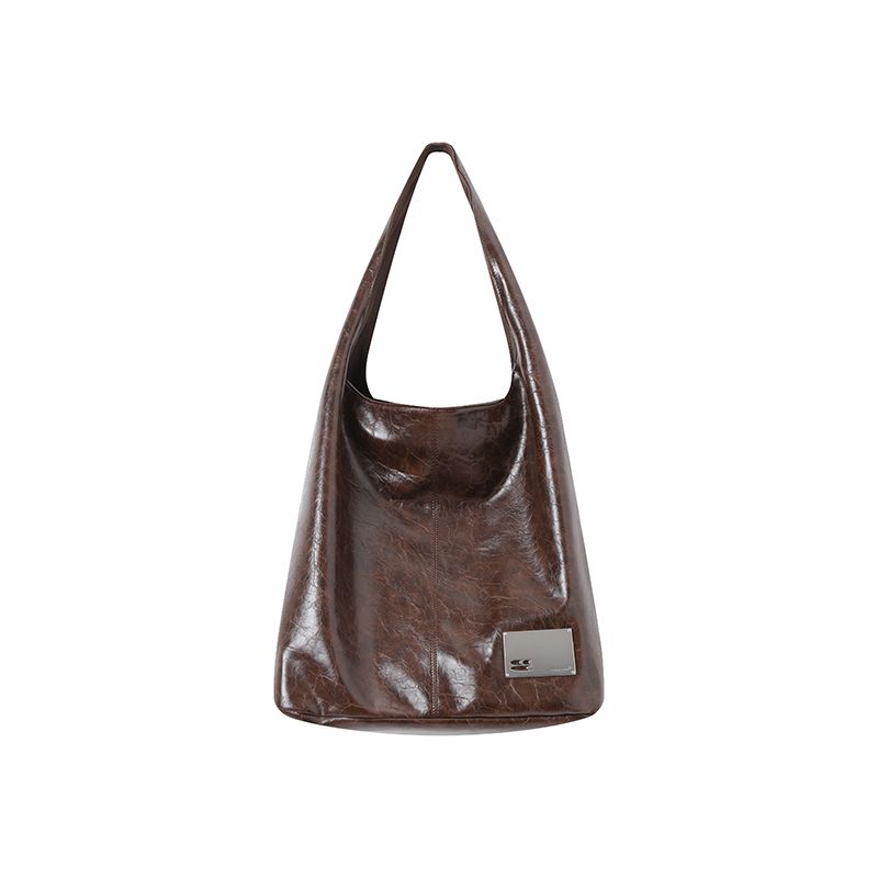 

Cryingcenter Crack Glossy Oil Wax Black Crossbody Bag Shoulder Bag Small Size Shoulder Large Size Crossbody Brown small size