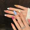 Design #677  Press on Nails Set Luxury Handmade 3D Flower Shell Manicure Gel Nails Tips Acrylic Fake Nails for Women