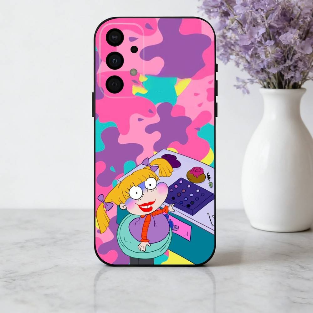 R-Rugrat-T C-Chuckie A-Angelica Phone Case For Samsung Galaxy A73,A72,A71,A70,A53,A52,A51,Soft Silicone Black Cover