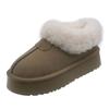 Thick-soled Snow Boots Women's New Velvet and Thickened Northeast Large Cotton Shoes with Integrated Fur and a Piece of Bread and Hair Shoes 2025