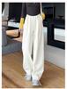 Gray Wide-Leg Sweatpants for Women - High-Waisted, Narrow Straight-Leg, Spring & Autumn 2025 Casual Style