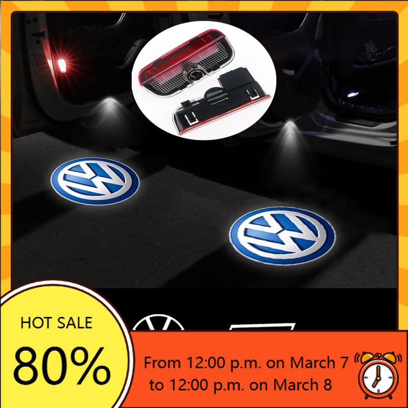 For VW Volkswagen Jetta MK5 Golf 2Pcs VW Led Car Door Welcome Lamp Wireless Laser Projector Logo Night Light For Volkswagen LaviKD5