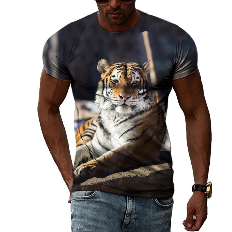 Summer Fashion O-neck Animal Tiger graphic t shirts For Men