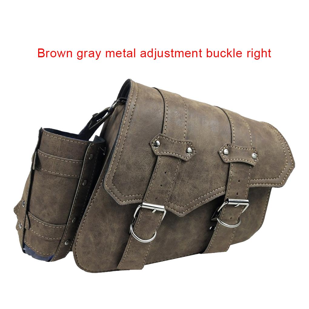 PU-lädermotorcykelsadelväska justerbar enfärgad soltät universal vintage motorcykelsadelväska tillbehör