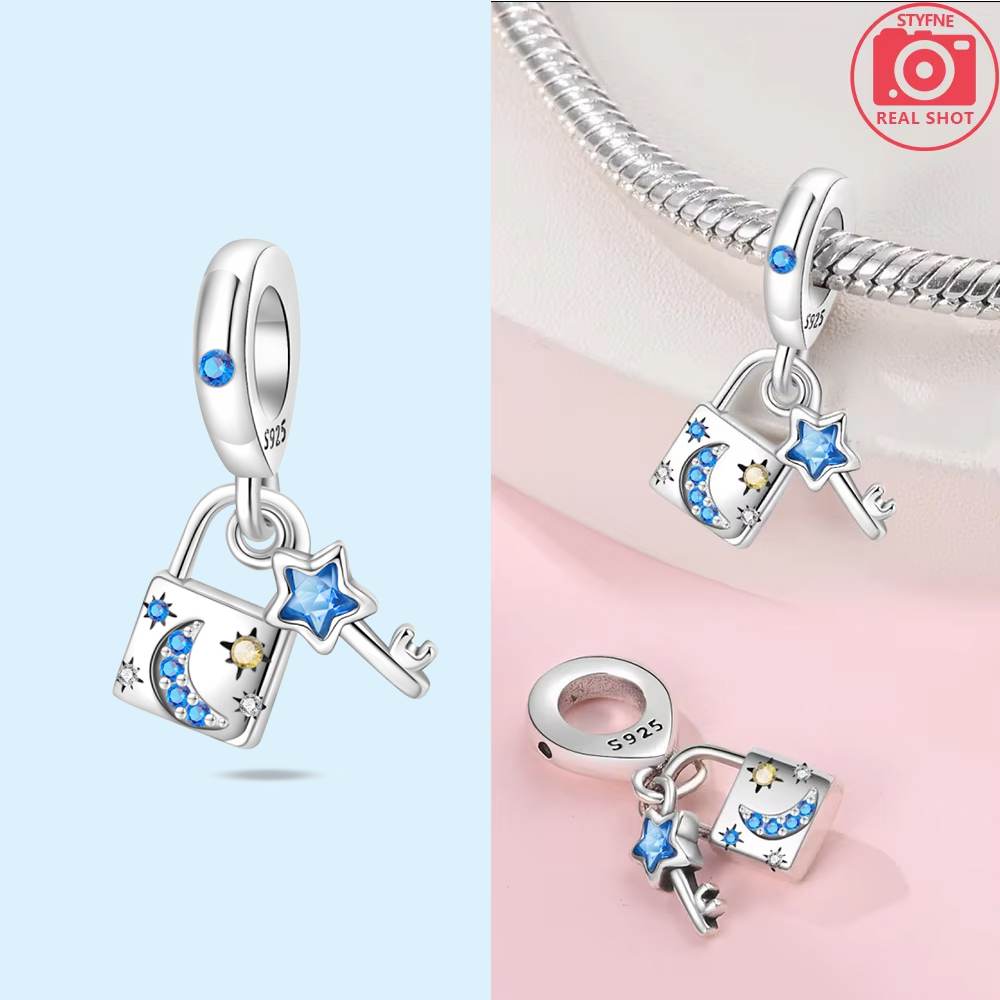 Pink Heart Lock Key Bead Charm Copper For Charms Copperoriginal Bracelet For Jewelry Making