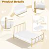 Detailed 1:12 Scale Miniature Single Iron Bed with Mattress Perfect for Dollhouse Bedroom Layout Miniature Interior Decor Items