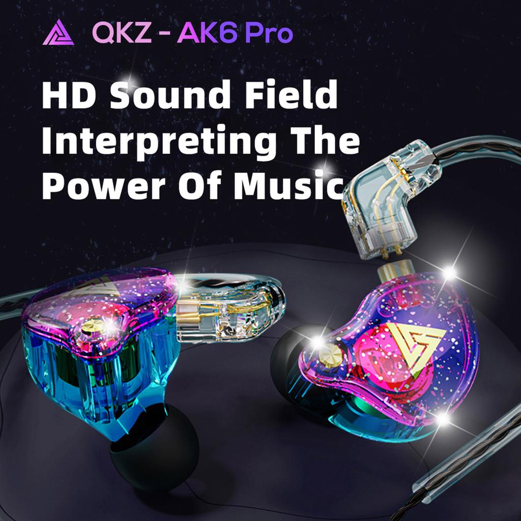 AK6 Pro 3.5mm Wired Headphones Dynamic Music Earphone Detachable Headphone Cable Ear Hook Sports Headset In-ear Earbuds In-line Control with Mic