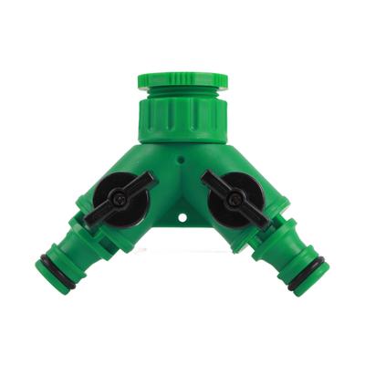 Wasserverteiler 3-Wege 1 Eingang 2 Ausgänge Wasserhahnverteiler Adapter für Waschmaschine Gartenarbeit DN15 DN20 Kunststoff