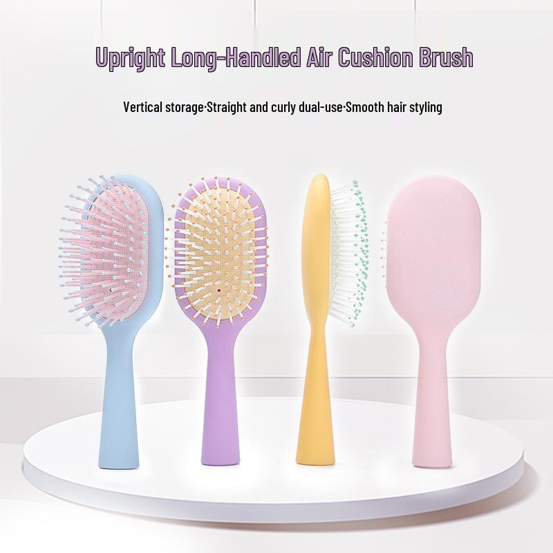 

Macaron Color Scalp Massage Airbag Comb with Large Round Handle синій
