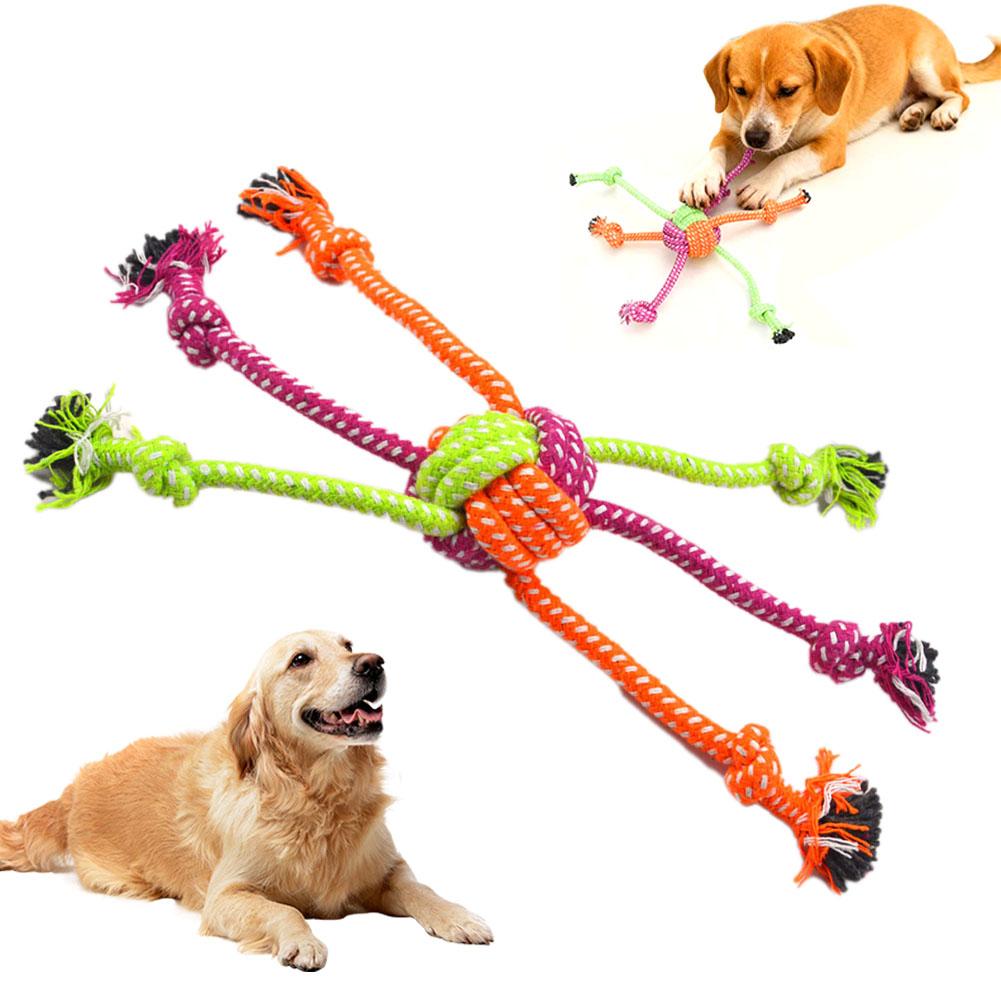 Durable Bite-Resistant Rope Toy with Knots Interactive Pet Chew Toys Playful Design Dog Toys Chewable Rope