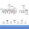 Stainless Steel Portable Folding Clothes Hanger with Multiple Clips for Socks & Drying
