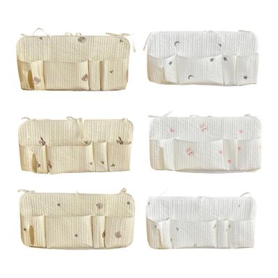 Nursery Wall Hanging Bag With Multiple Compartment Ideal For Infant Accessories Storage Baby Crib Hanging Storage Pocket