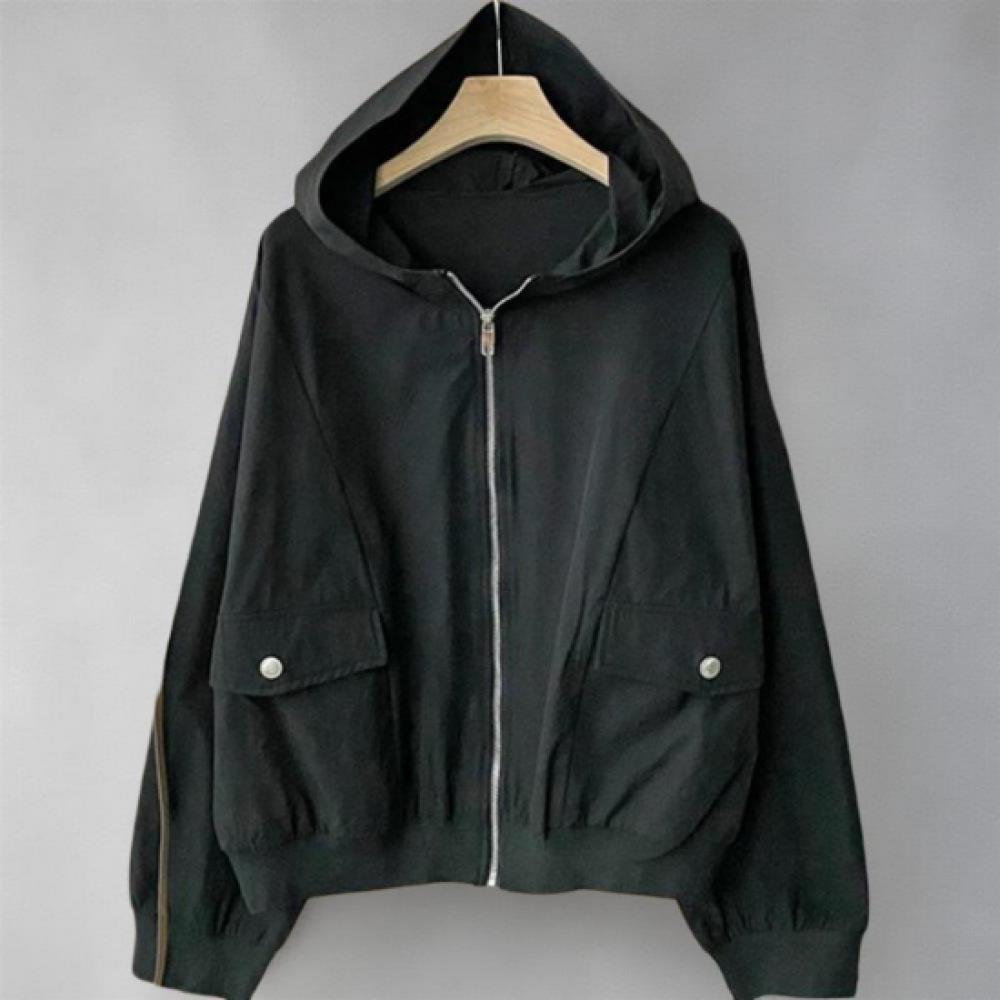 New Arrivals Open Run Women Loose Fit Hoodie Jumper Double Pocket Coat